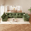 LLappuil Modular Sectional Sofa, Sectional Couch with Adjustable Arms Backs & Storage Seat, Oversized Corduroy Sofa Couch for Living Room Green