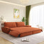 LLappuil 73" Pull Out Sofa Bed Queen Size, Corduroy Loveseat Sofa Couch Convertible Sofa Bed for Living Room Orange