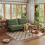LLappuil 71" Corduroy Futon Convertible Sofa Bed, Loveseat Sleeper Sofa Couch for Living Room Apartment Green