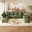 LLappuil Modular Sectional Sofa, Sectional Couch with Adjustable Arms Backs & Storage Seat, Oversized Corduroy Sofa Couch for Living Room Green