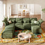 LLappuil Modular Sectional Sofa, Sectional Couch with Adjustable Arms Backs & Storage Seat, Oversized Corduroy Sofa Couch for Living Room Green
