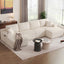 LLappuil 130" Sectional Sofa, U Shaped Modular Sectioanl Couch with Chaise, Boneless Corduroy Sofa Couch for Living Room, No Assembly Compression Sofa Beige