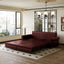 LLappuil King Size Pull Out Sofa Bed, Oversized Loveseat Sofa Convertible Sleeper Sofa Bed, Faux Leather Sofa Couch for Living Room Apartment Red