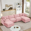 LLappuil Modular Sectional Sofa, Sectional Couch with 2 Movable Ottoman, Chenille 6 Seat Cloud Sofa Couch for Living Room Pink