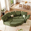 LLappuil Modular Sectional Sofa, Oversiezed Curved Sectional Couch with Storage & Hexagon Seat, Corduroy Sectional Sofa with Adjustable Arms & Backs for Living Room Green