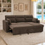 LLappuil Sectional Sofa, 83" Sectional Couch with Storage Chaise, Pull Out Sofa Bed Convertible Sofa Bed with Cup Holder for Living Room, Polyester Brown