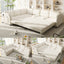 LLappuil Sectional Sofa, 115" Sectional Couch with Pull Out Sofa Bed King Size, 6 Seat Teddy Sofa Convertible Sofa Bed for Living Room Beige
