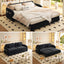 LLappuil Pull Out Sofa Bed Queen Size, Loveseat Sofa Covertible Sofa Bed, Chenille Sofa Couch with USB Port, Side Pocket for Living Room Black