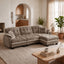 LLappuil 101" Sectional Sofa, Modular Sectional Couch with Movable Ottoman, Chenille Cloud Sofa Couch for Living Room