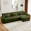 LLappuil 130" Sectional Sofa, Modular Sectional Couach with Movable Ottoman, Oversized Velvet Cloud Couch for Living Room