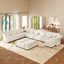 LLappuil Modular Sectional Sofa, Sectional Couch with Storage Seat, Oversized Corduroy Sofa Couch with Adjustable Arms Backs for Living Room Beige