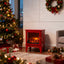 LLappuil 18" Electric Fireplace, Freestanding Electric Fireplace Stove Heater with 3D Flame Effect for 800 Sq. Ft, 1400W /700W heat/ 5000 BTU Red