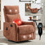 LLappuil Recliner Chair, 360° Swivel Massage Recliner Chair with Heat, Nursery Glider Rocker Recliner Chair for Living Room, Bedroom, Chenille Orange