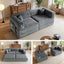 LLappuil 78" Corduroy Sofa Bed, Floor Sofa Convertible Sofa Bed, Loveseat Sofa for Living Room, No Assembly Gray