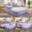 LLappuil Chaise Lounge Chair Indoor, Corduroy Boneless Sofa Bed, Deep Seat Sleeper Couch Reading Chairs, Cloud Sofas Couches for Living Room, No Assembly Required Purple