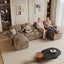 LLappuil 141" Sectional Sofa, Oversized Modular Sectional Couch with Power Electric Recliner, Cloud Sofa Couch with Center Console, USB Charging Ports, Small Tabletop for Living Room