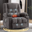 LLappuil Recliner Chair, 360° Swivel Massage Recliner Chair with Heat, Nursery Glider Rocker Manual Recliner Chair with Side Pocket, 2 Cup Holders, USB Charge Port for Living Room, Bedroom Gray