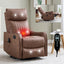 LLappuil Recliner Chair, 360° Swivel Massage Recliner Chair with Heat, Nursery Glider Rocker Recliner Chair for Living Room, Bedroom, Faux Leather Brown