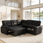 LLappuil 85" x 85" Sectional Sofa, L Shaped Sectional Couch with Pull Out Sofa Bed, Convertible Sofa Bed with Hidden Storage, Foli Fabric 5 Seat Sofa Couch for Living Room