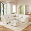 LLappuil Modular Sectional Sofa, Sectional Couch with Storage Seat, Oversized Corduroy Sofa Couch with Adjustable Arms Backs for Living Room Beige