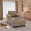 LLappuil Accent Chair with Storage Ottoman, Convertible Sofa Bed, Single Sofa Reading Chair with Reclining Backrest, Cup Holders, USB & Type-C Charging Port for Living Room Camel