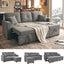 LLappuil Sectional Sofa, 71" Sectional Couch Convertible Sofa Bed, Pull Out Sofa Bed Full Size with Storage Chaise for Living Room, Linen Light Gray