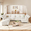 LLappuil Modular Sectional Sofa, Sectional Couch with Adjustable Arms Backs & Storage Seat, Oversized Corduroy Sofa Couch for Living Room Beige