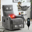 LLappuil Recliner Chair, 360° Swivel Massage Recliner Chair with Heat, Nursery Glider Rocker Recliner Chair for Living Room, Bedroom, Chenille Dark Gray