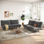 LLappuil 2 Piece 71" Corduroy Futon Convertible Sofa Bed, Loveseat Sleeper Sofa Couch for Living Room Apartment Gray