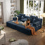 LLappuil 2 Piece Chaise Lounge Chair Indoor, Corduroy Boneless Sofa Bed, Deep Seat Sleeper Couch Reading Chairs, Cloud Sofas Couches for Living Room, No Assembly Required Blue