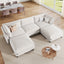 LLappuil Modular Sectional Sofa, 5 Seat Modular Sectional Sofa with Storage, Oversized Deep Seat Chenille Sofa for Living Room