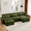 LLappuil 130" Sectional Sofa, Modular Sectional Couch with Double Movable Ottoman, Oversized Velvet Cloud Couch for Living Room