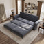 LLappuil King Size Pull Out Sofa Bed, Oversized Loveseat Sofa Convertible Sleeper Sofa Bed, Velvet Sofa Couch for Living Room Apartment Gray