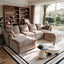 LLappuil 122" Sectional Sofa, U Shaped Sectional Couch with Double Ottoman, Linen Boneless Cloud Couch for Living Room