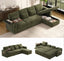 LLappuil 108" Sectional Sofa, Oversized Sectional Couch with Pull Out Sofa Bed, Chenille Sofa Couch Convertible Sofa Bed with Recliner Chair, Small Tabletop, Storage Chaise for Living Room