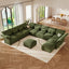 LLappuil Modular Sectional Sofa, Sectional Couch with Storage Seat, Oversized Corduroy Sofa Couch with Adjustable Arms Backs for Living Room Green