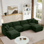 LLappuil Modular Sectional Sofa, Sectional Couch with 2 Movable Ottoman, Chenille 6 Seat Cloud Sofa Couch for Living Room Green