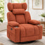 LLappuil Chenille Recliner Chair, 360° Swivel Reclining Chair with Detachable Adjustable Neck Pillow, Manual Nursery Glider Rocker Recliner Chair for Living Room Blue