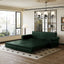 LLappuil King Size Pull Out Sofa Bed, Oversized Loveseat Sofa Convertible Sleeper Sofa Bed, Faux Leather Sofa Couch for Living Room Apartment Green