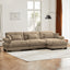 LLappuil 130" Sectional Sofa, Modular Sectional Couach with Movable Ottoman, Oversized Velvet Cloud Couch for Living Room