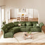 LLappuil Modular Sectional Sofa, Oversiezed Curved Sectional Couch with Storage & Hexagon Seat, Corduroy Sectional Sofa with Adjustable Arms & Backs for Living Room Green