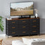 LLappuil 9 Drawer Dresser, TV Stand for 50, 55 Inch TV, Storage Drawers Cabinet for Entryway Bedroom Living Room
