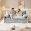 LLappuil 66" Corduroy Sofa, Pull Out Sofa Bed Queen Size, Loveseat Sofa Convertible Sofa Bed for Living Room