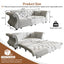 LLappuil 84" Pull Out Sofa Bed Queen Size, Oversized Chesterfield Velvet Sofa with Flower Tufting, Loveseat Sofa Couch Convertible Sofa Bed for Living Room Gray