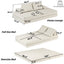 LLappuil King Size Convertible Sofa Bed, 87" DIY Chenille Sofa Couch with Deep Seat for Living Room Beige