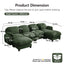 LLappuil 136" Sectional Sofa, U Shaped Modular Sectional Couch with Double Movable Ottoman, Cloud Chenille Sofa Couch for Living Room
