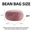 LLappuil 4 Feet Bean Bag Chair, Lazy Sofa Chair for Adults, Memory Foam Bean Bag Chairs with Filler Included for Living Room Bedroom Pink