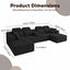 LLappuil 145" Sectional Sofa, Oversized Modular Sectional Sofa with Cup Holder, Hidden Storage, 4 Seat Corduroy Sofa Couch with Chaise for Living Room Black
