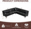 LLappuil Sectional Sofa, 103" x 103" Chesterfield Sofa with Nailhead, 7 Seat Faux Leather Tufted Couch for Living Room Black