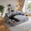 LLappuil Sectioanl Sofa, 84" Sectioanl Couch with Storage Chaise, Small Desktop, Cup Holders, Chaiging Port Convertible Sofa Bed, Corduroy Pull Out Sofa Bed for Living Room Gray